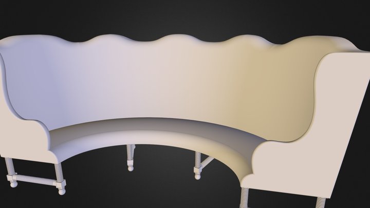 Kitchen banquette sofa 3D Model