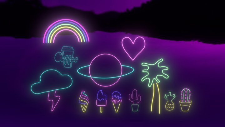neon collection 3D Model