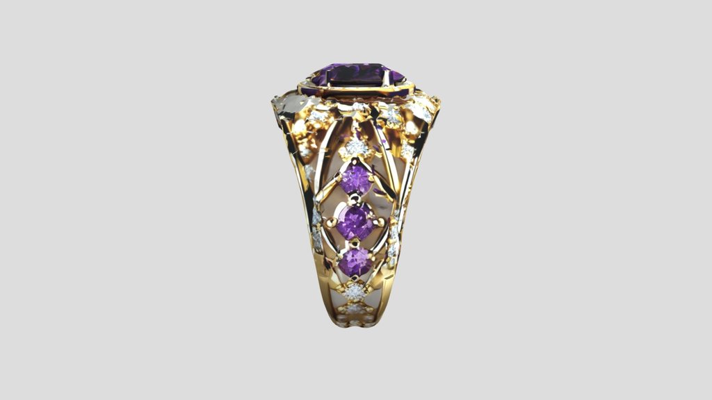 Gem Encrusted Ring — 3D Model | Game Ready | PBR