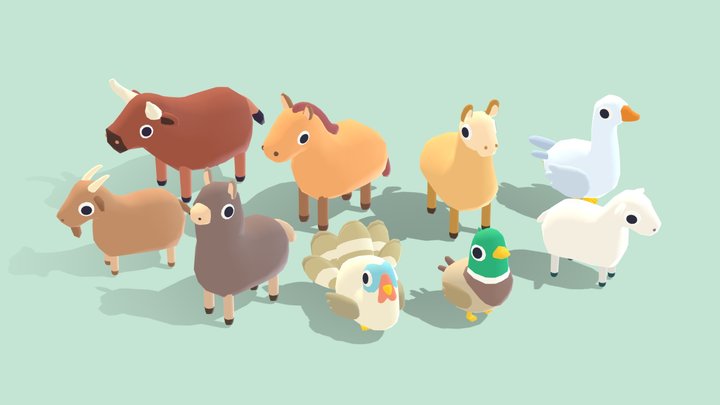 Quirky Series - Farm Animals Vol 2 3D Model