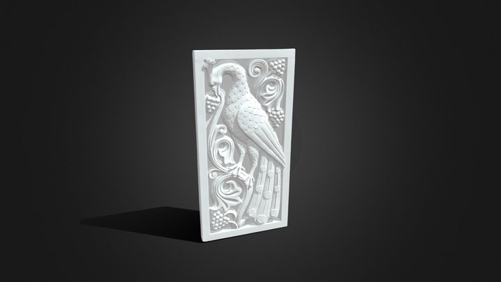 Peacock 500k Flat Back 3D Model