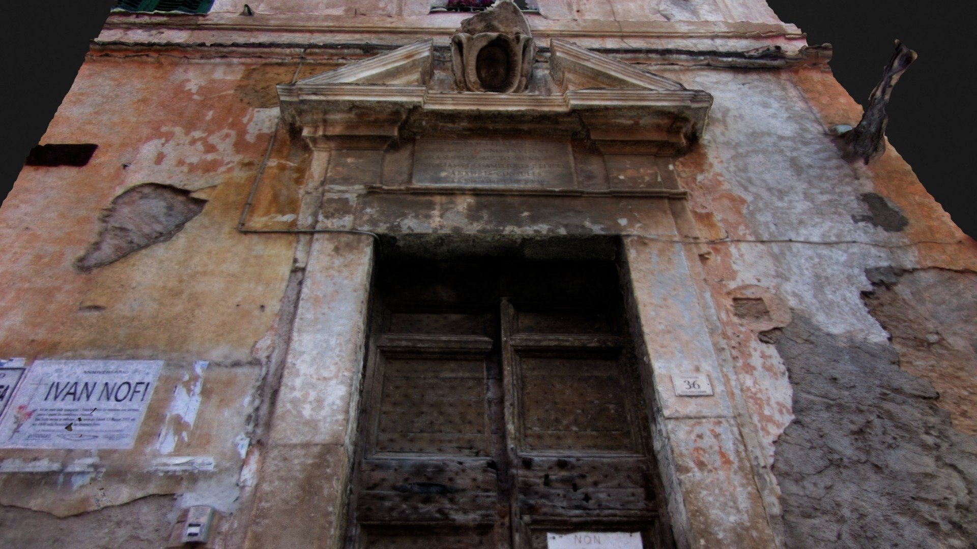 Ancient portal with inscription