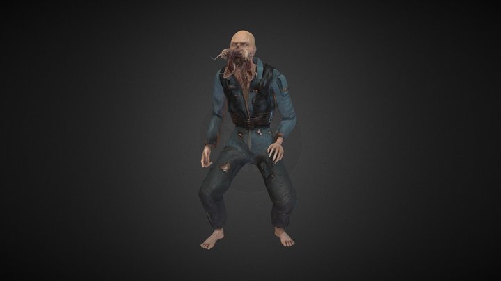 Sci-fi spitting monster 3D Model