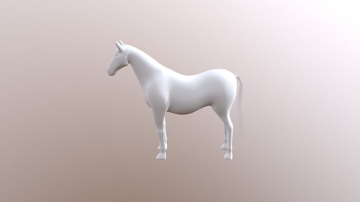 porcelain Horse made using edge modelling 3D Model