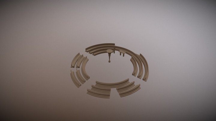 Concept for circular modern church 3D Model