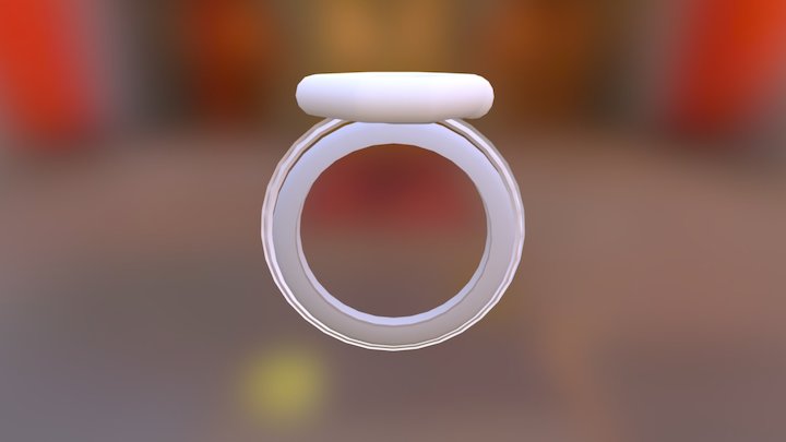 Silver white ring 3D Model