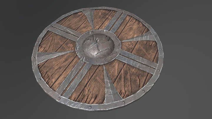 Wooden Shield - Prop Art 3D Model