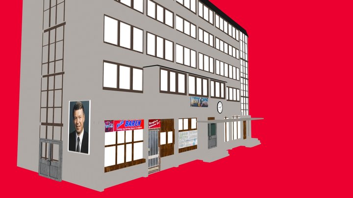Norwegian 1950s modernist building 3D Model