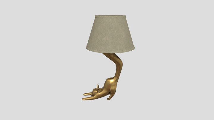 Cat Lamp_HP_textured 3D Model