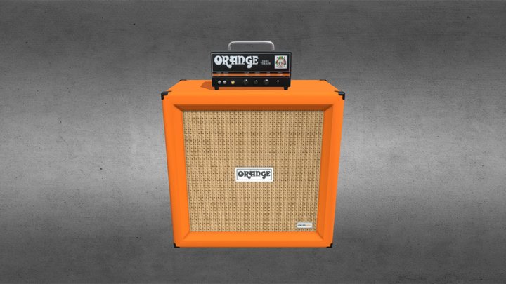 Amp and Cab ORANGE (3/3 Works with Details) 3D Model