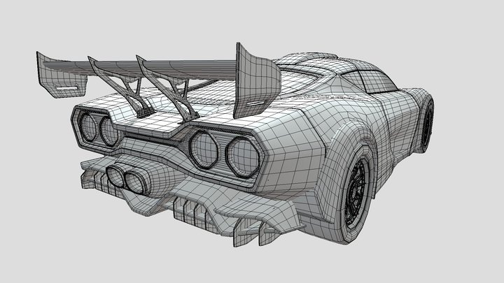 Concept futuristic supercar 3D Model