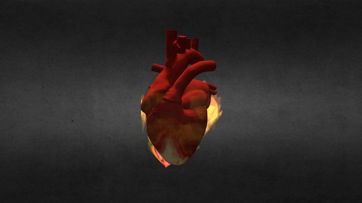 Corazón en llamas 3D Model