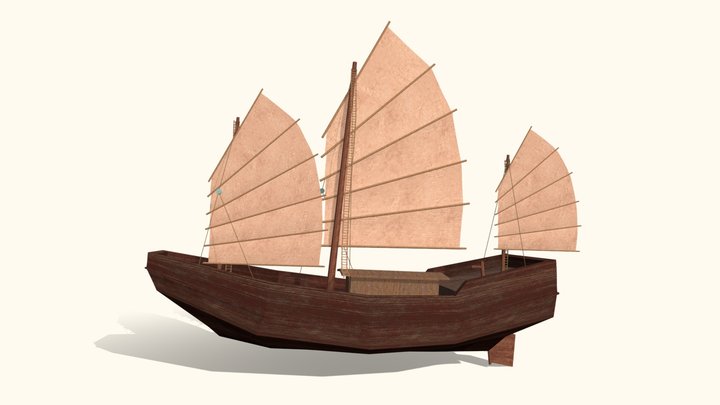 Chinese Junk Ship 3D Model