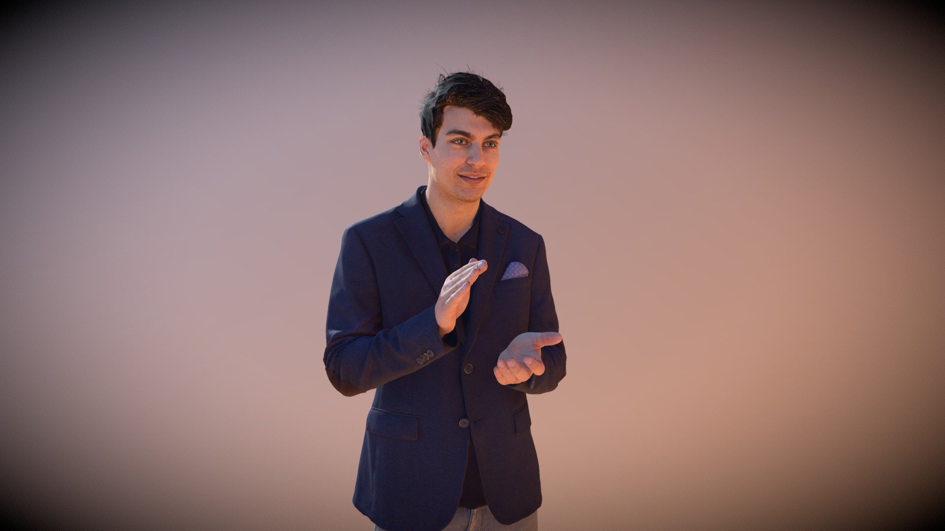 Elegant Casual Man Patrick Standing Clapping
