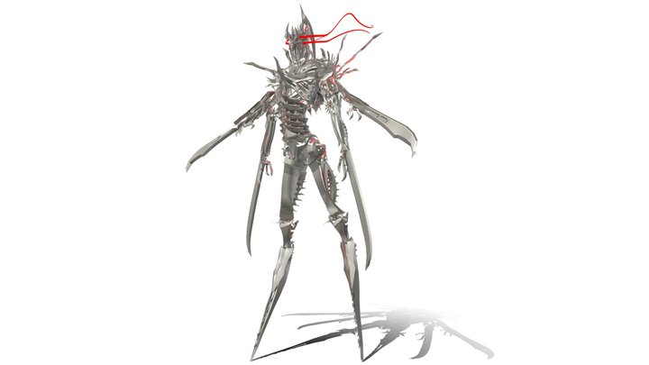 The Shrike, metallic monster from Hyperion 3D Model