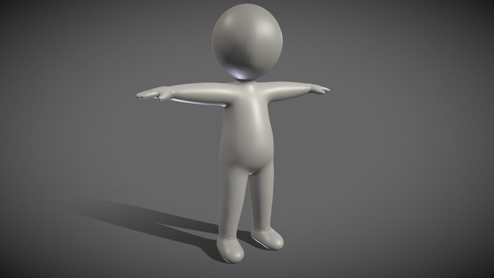 Ball Man - Free Rigged Base Mesh + UVs 3D Model