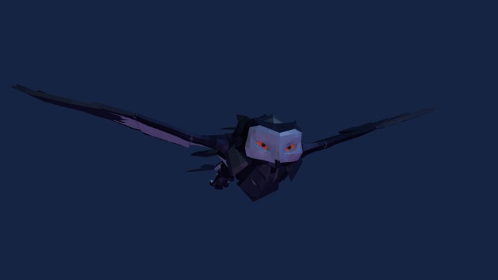 Low Poly Owl Animated - Original Character 3D Model