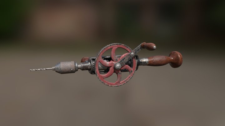 Vintage Hand Drill 3D Model