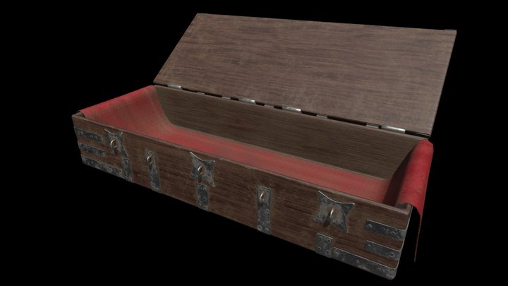 Wooden Chest 3D Model