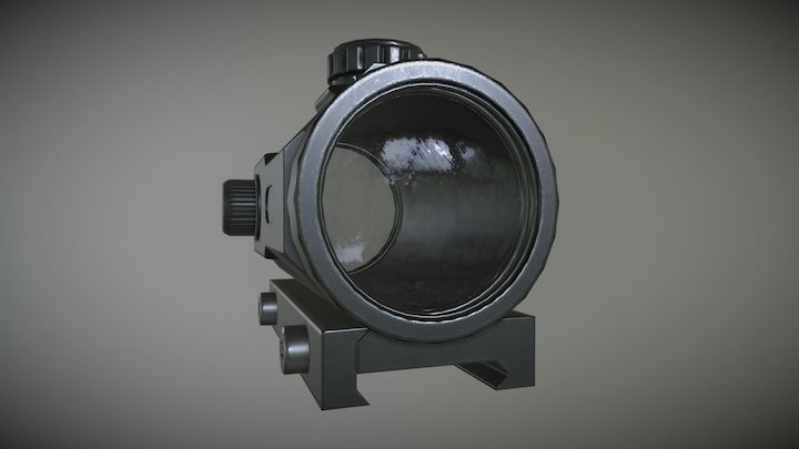 Red Dot Sight, PBR Training. 3D Model