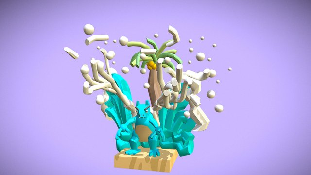Blatoise low poly 3D Model
