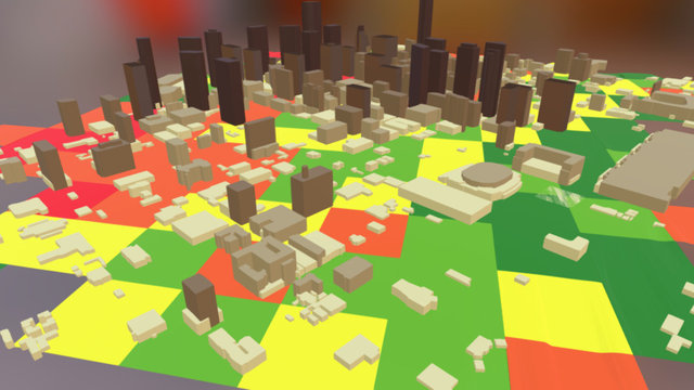 Houston Skyline & Average Daily Traffic 3D Model