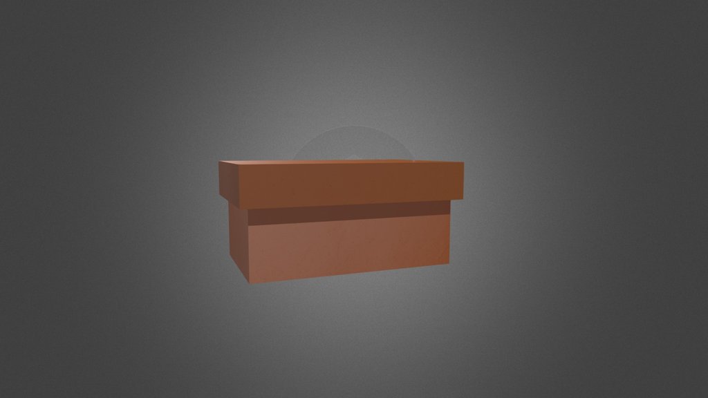 Caja pequeña de madera low poly