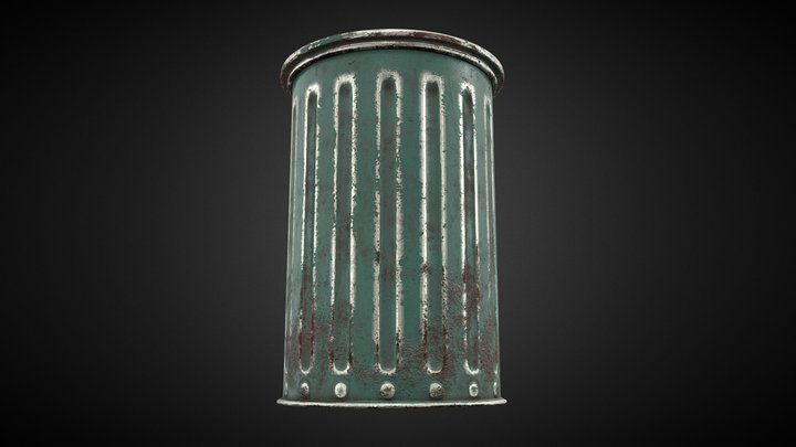 Game Ready Asset - Trash Can 3D Model