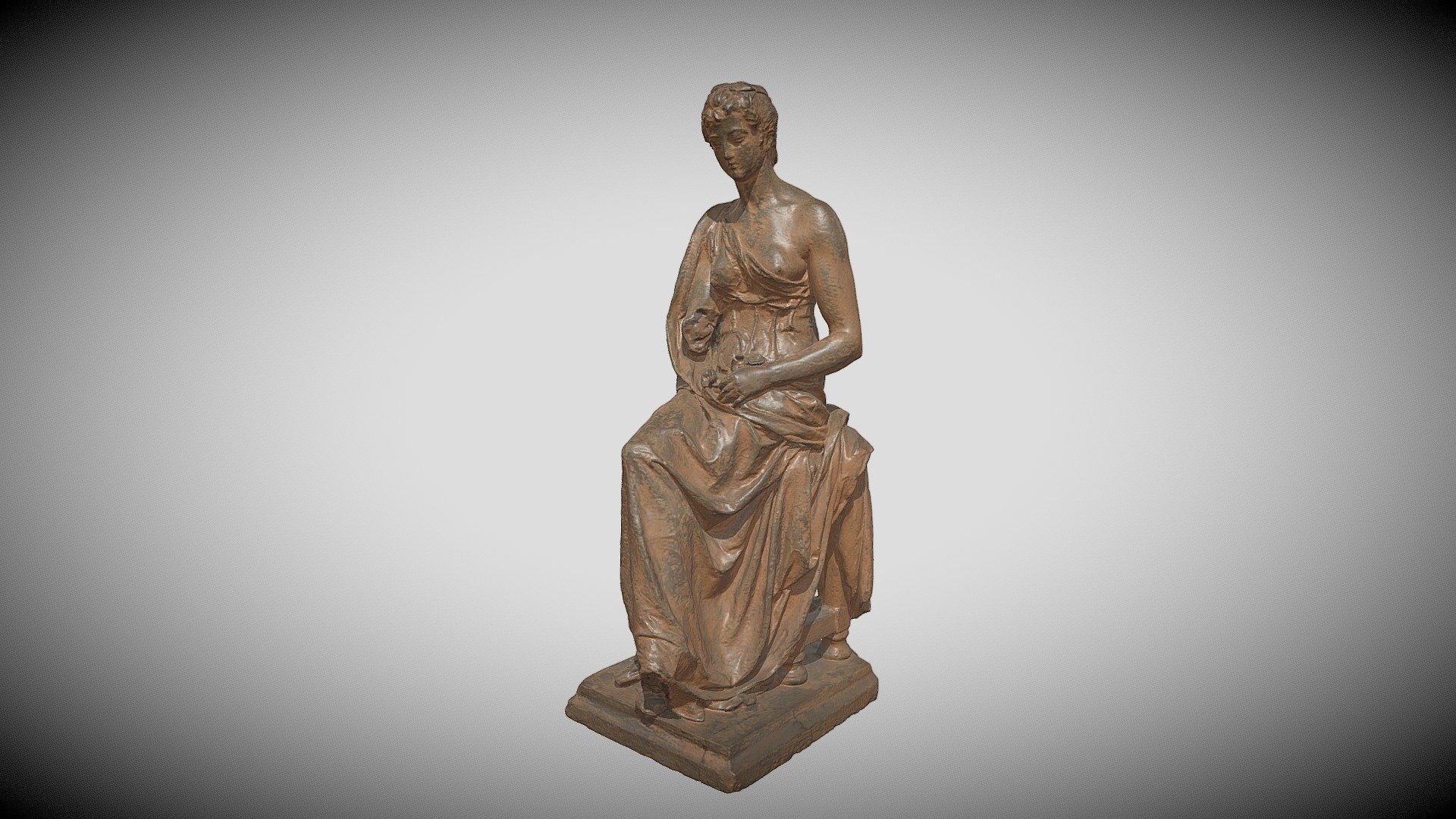 Slanke, met lang kleed gedrapeerde jonge vrouw - Download Free 3D model ...