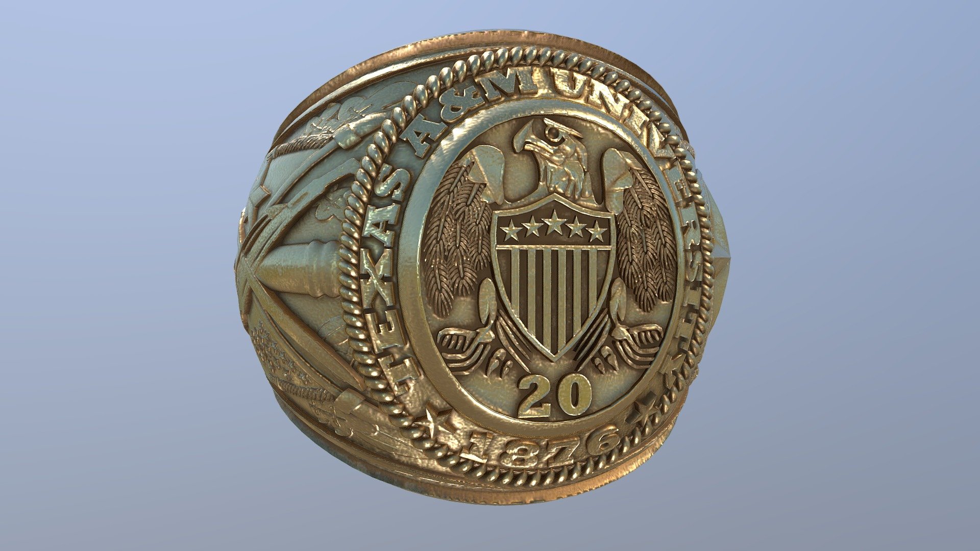 Texas A&M Aggie Ring 3D model by Carter Lehman (TracerPrime