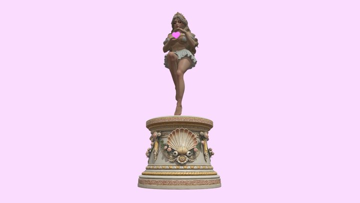 Divine_aphrodite_heart_goddess_statue 3D Model