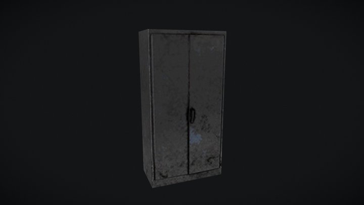 PS1 Style Morgue Medical Cabinet 3D Model