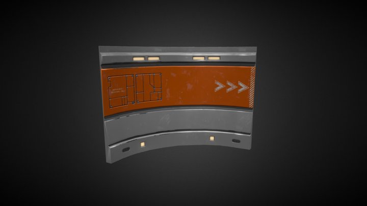 Sci-Fi Wall Part Corner 3D Model