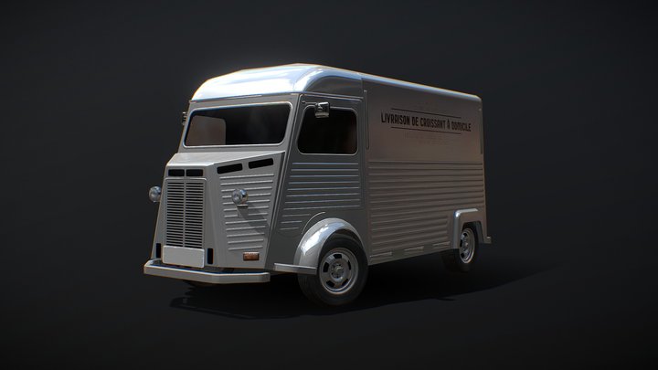 French delivery van - Low poly model
