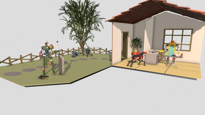 Robots scene 3D Model