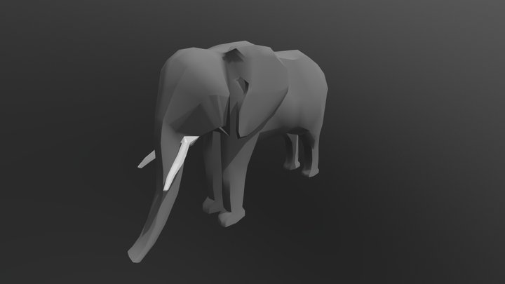 Elephant - low poly 3D Model