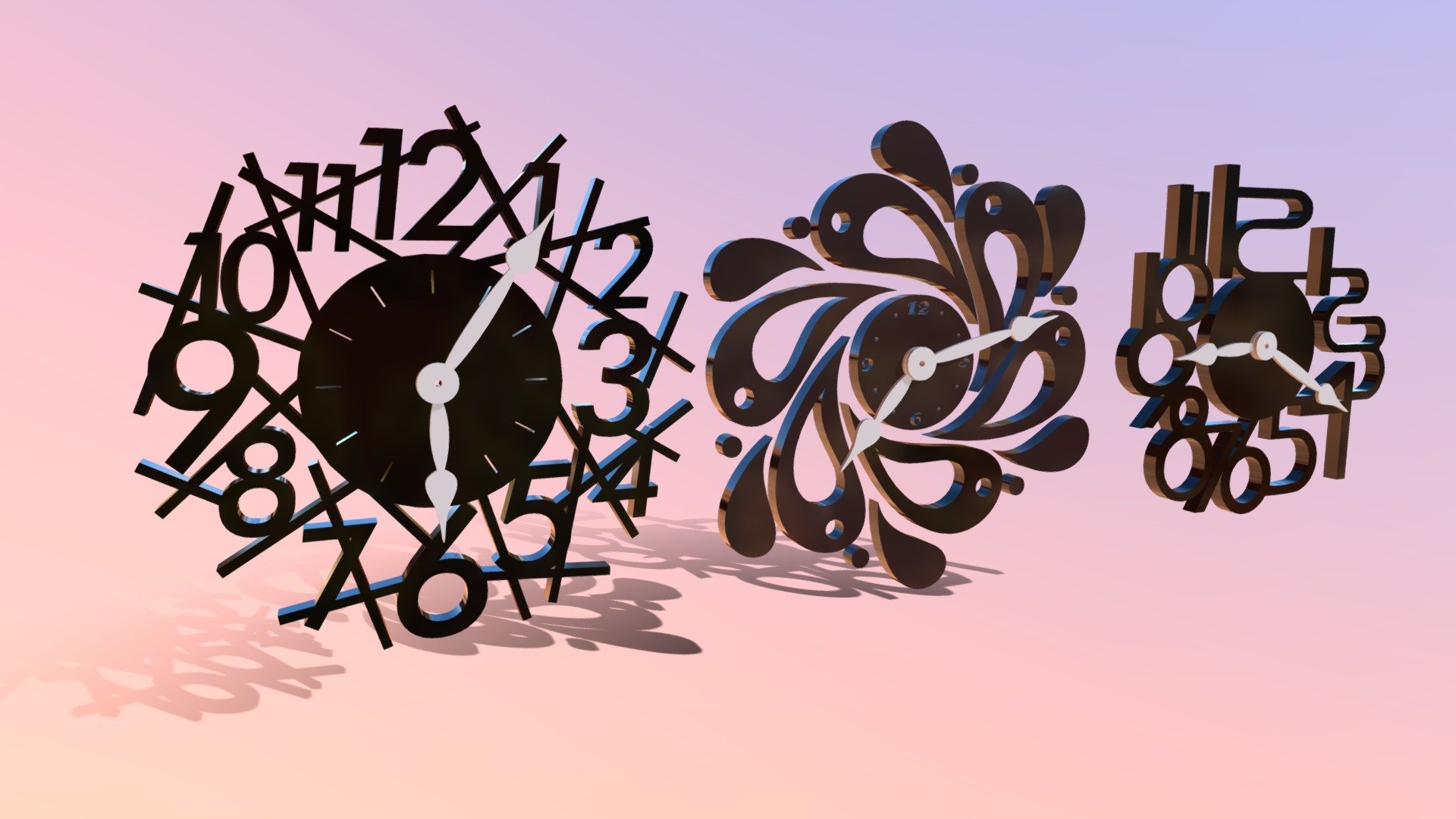 wooden wall clocks, each crafted with CNC - 3D model by CNCiva (@IVAman ...