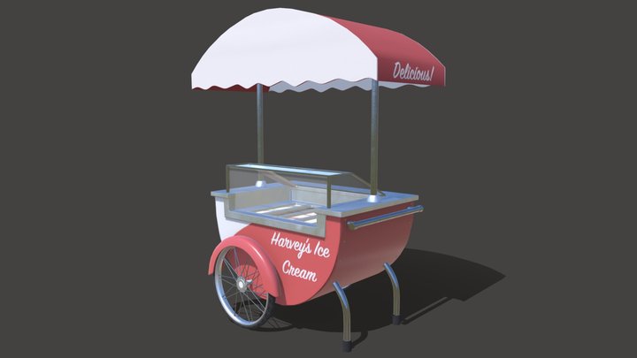 Ice Cream Cart Prop 3D Model