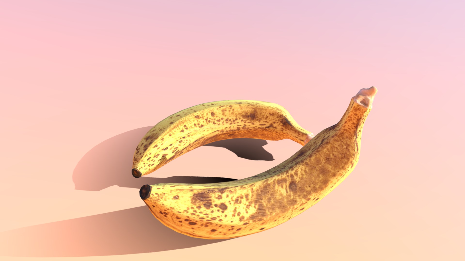 3D model Banana Fruit - This is a 3D model of the Banana Fruit. The 3D model is about a couple of bananas.