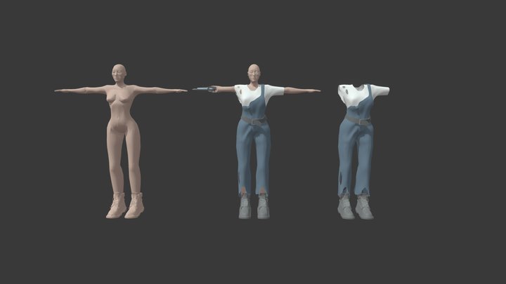 OC, Peggie, post-apocalyptic Survivor 3D Model