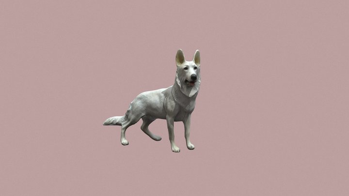 White Shepherddog decoration 3D Model