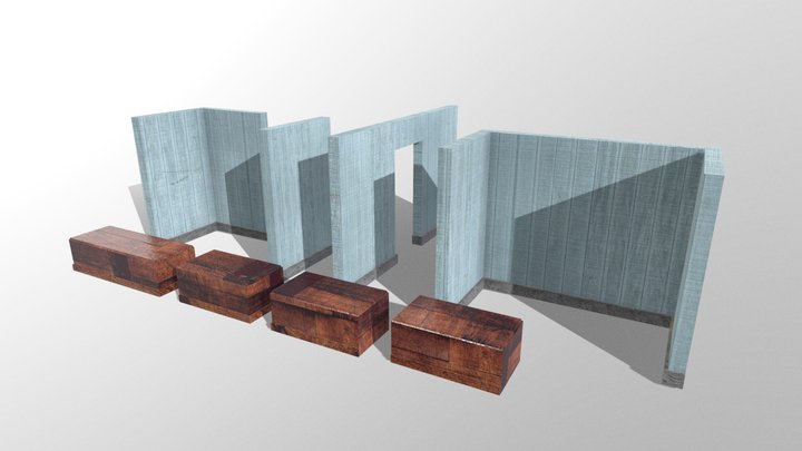 Wall / Doorway / Counter Modular Kit 3D Model