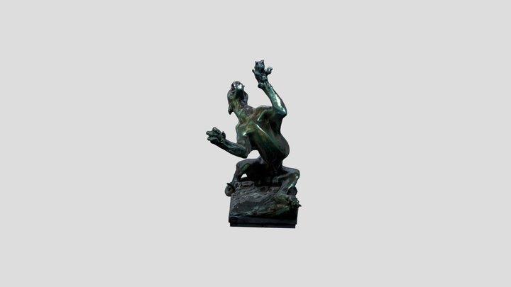 Statue Panthere - Anspach Fountain 3D Model