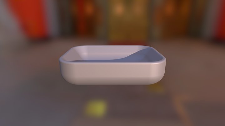 水泥-浴室用品-肥皂盒-長型 3D Model