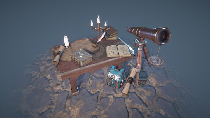 Some items of researcher 3D Model