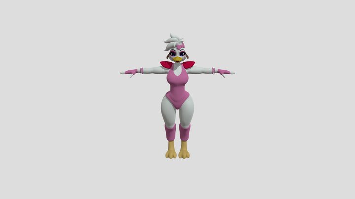 Glamrock Chica (pink) 3D Model