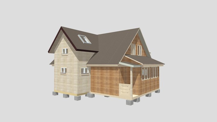 Веранда 2 этажа 3D Model