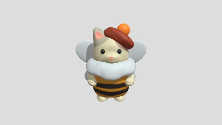 Latte Cat Bee 3D Model