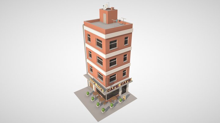 Urban Building (Low Poly) 3D Model