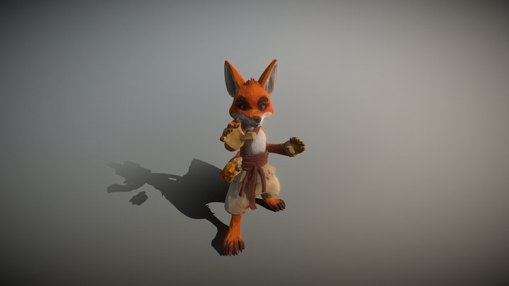Kungfu_fox_with_fire__0531192636_texture_fbx 3D Model